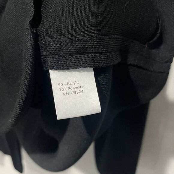 Ming Wang Cardigan Women's XL Black Knit Pink Appliqué Sweater Jacket Eclectic - Picture 6 of 8